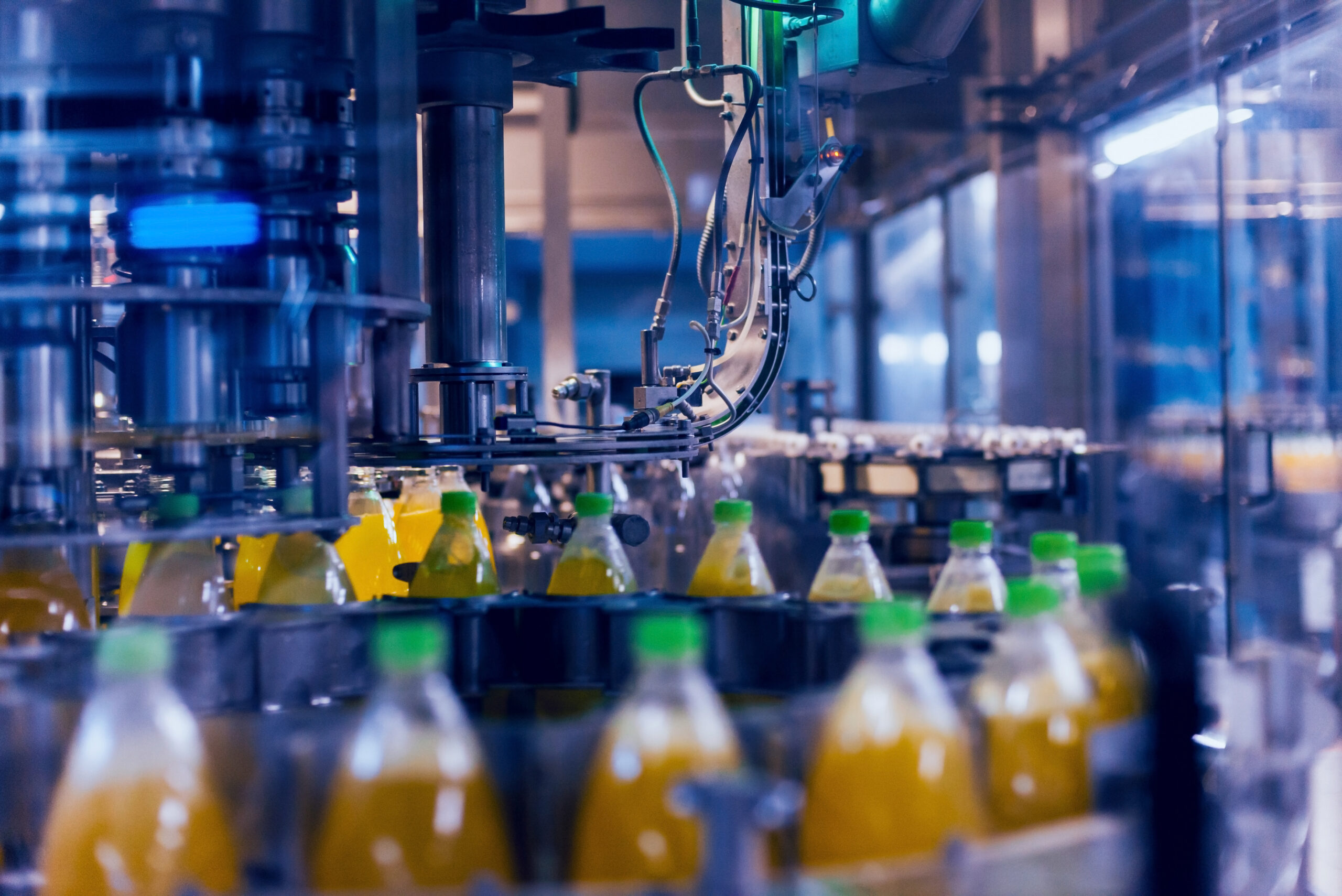 Automatic,Filling,Machine,Pours,Water,Into,Plastic,Pet,Bottles.,Brewing