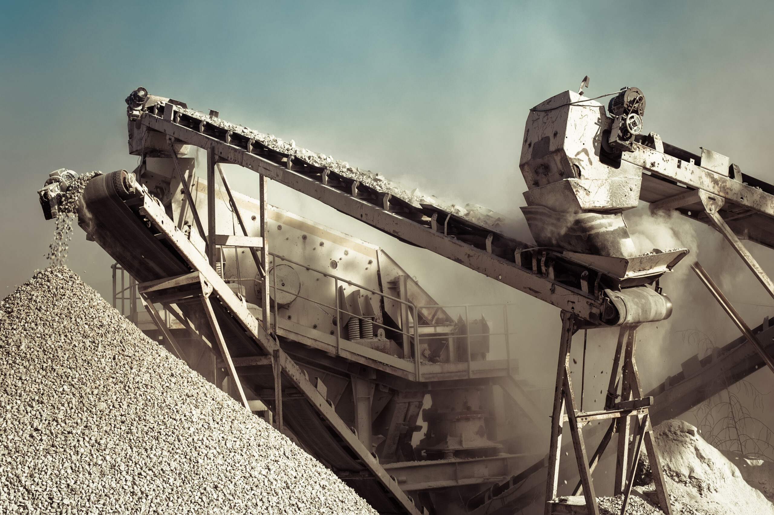 Industrial,Background,With,Working,Gravel,Crusher