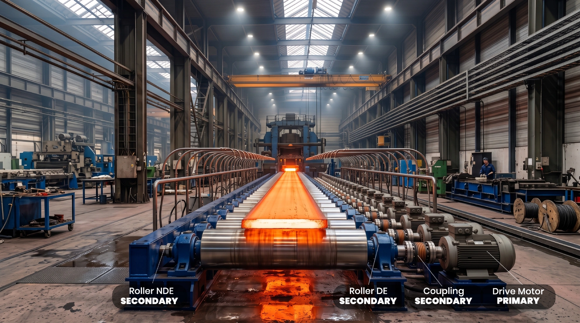 Runout table drive line